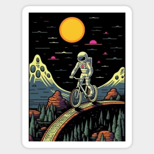 Cycling Spaceman Mountain Bike Astronaut Cyclist MTB Bicycle Sticker